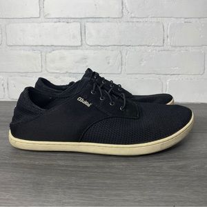 OluKai Nohea Moku Mens Size 8 Black Slip On Sneaker Boat Shoes Comfort Shoes